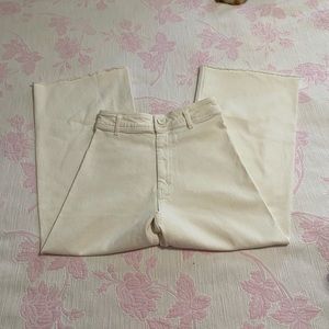 Zara Marine Straight Cropped White Denim